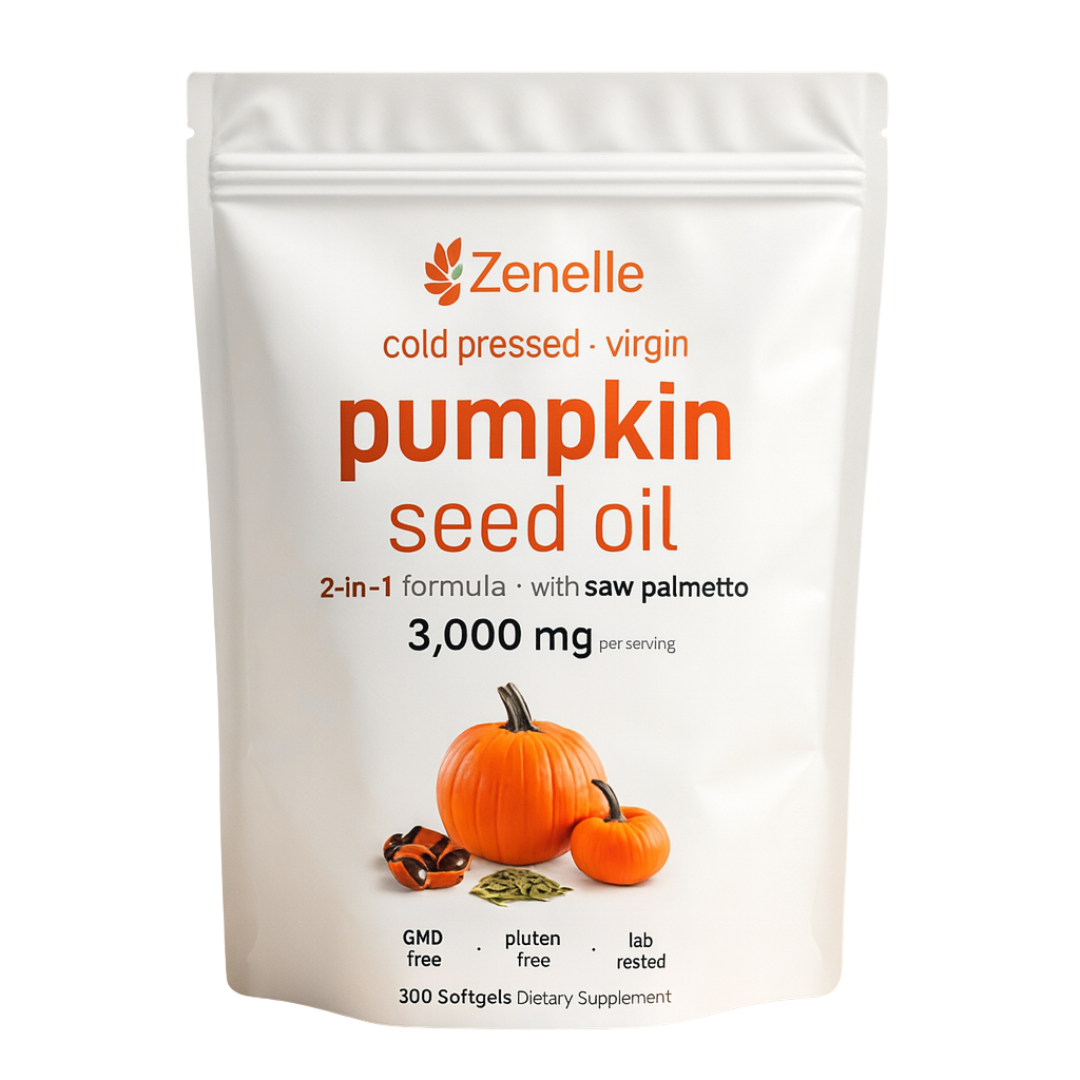 Zenelle Cold Pressed Pumpkin Seed Oil with Saw Palmetto Softgels
