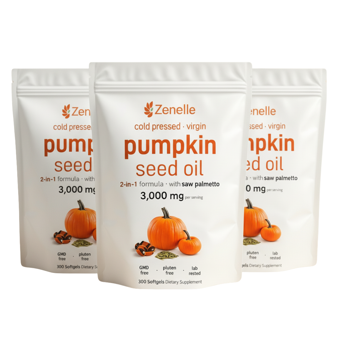 Zenelle Cold Pressed Pumpkin Seed Oil with Saw Palmetto Softgels