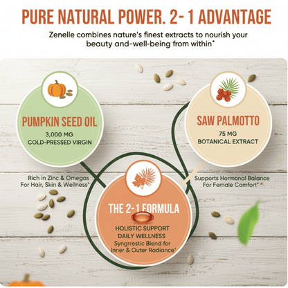 Zenelle Cold Pressed Pumpkin Seed Oil with Saw Palmetto Softgels