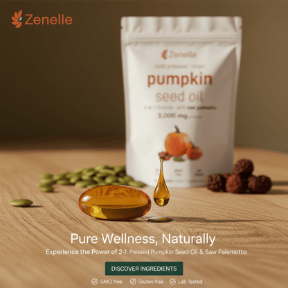 Zenelle Cold Pressed Pumpkin Seed Oil with Saw Palmetto Softgels