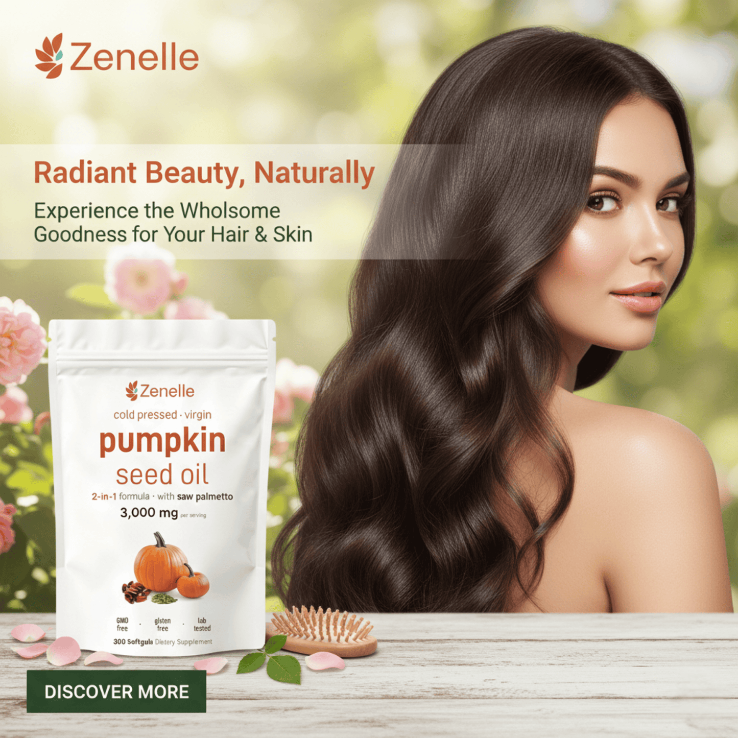 Zenelle Cold Pressed Pumpkin Seed Oil with Saw Palmetto Softgels